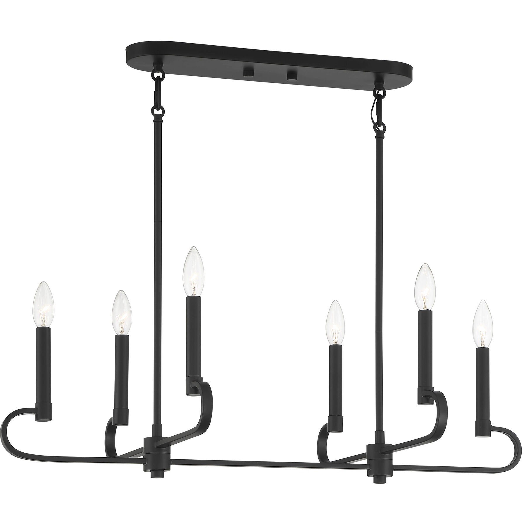 Summit 6 Light 32 inch Matte Black Island Light Ceiling Light